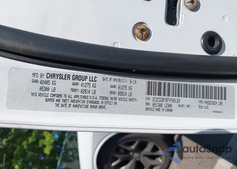 2015 Dodge Challenger R/T Plus из США, поврежденный, VIN 2C3CDZBT6FH709120